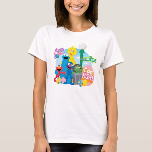 T-shirt Chasse aux oeufs de Pâques de la rue Sésame (Devant)