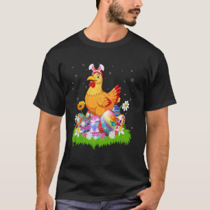 T-shirt Chasse aux œufs de Pâques de poulet Lapin Oreille