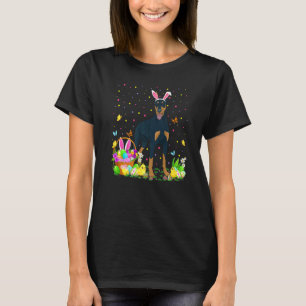 T-shirt Chasse aux œufs de Pâques drôle de Doberman Pinsch