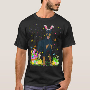 T-shirt Chasse aux œufs de Pâques drôle de Doberman Pinsch