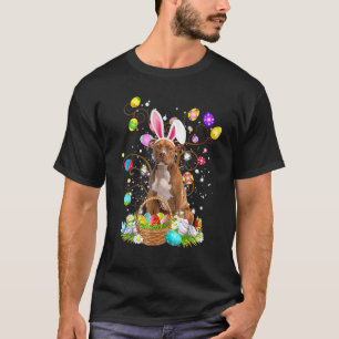T-shirt Chasse aux œufs de Pâques drôle Pitbull Jour de Pâ
