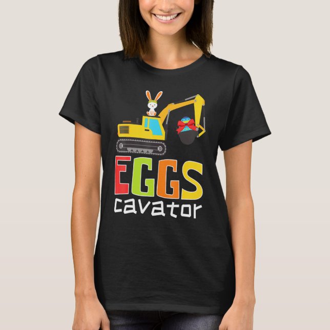 T-shirt Chasse aux oeufs de Pâques Eggscavator mignonne Ai (Devant)