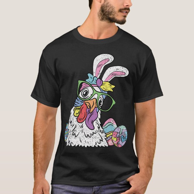 T-shirt Chasse aux oeufs de poulets Chasse aux lapins de P (Devant)