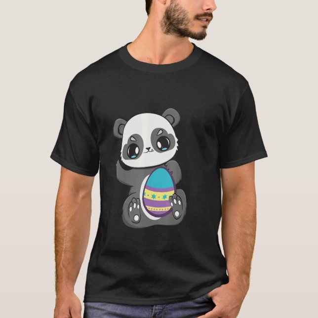T-shirt Chasse aux oeufs du dimanche de Pâques Little Pand (Devant)