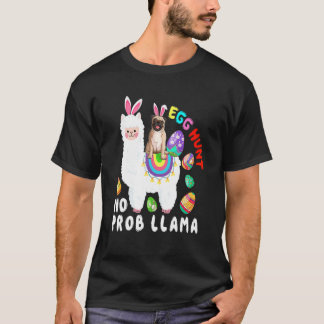 T-shirt Chasse aux œufs sans problème Lama Jour de Pâques 