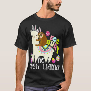 T-shirt Chasse aux œufs sans problème Lama Lapin paresseux