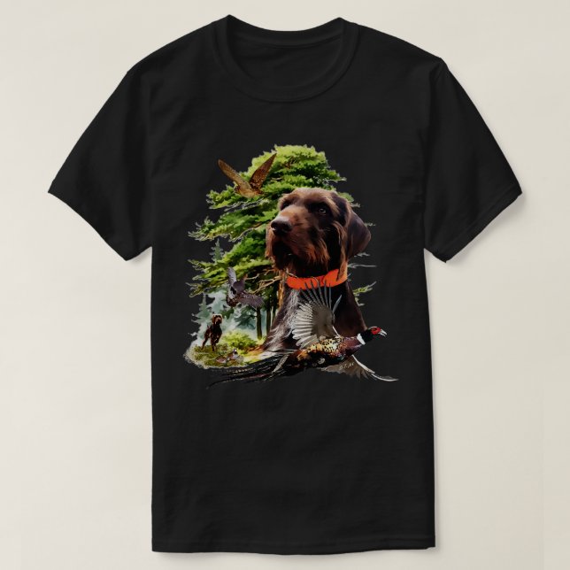 T-shirt Chasse aux oiseaux du Pudelpointeur (Design devant)