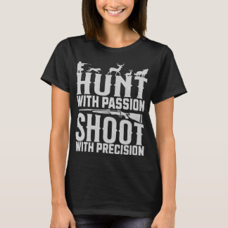 T-shirt Chasse avec tir de passion avec chasseur de précis
