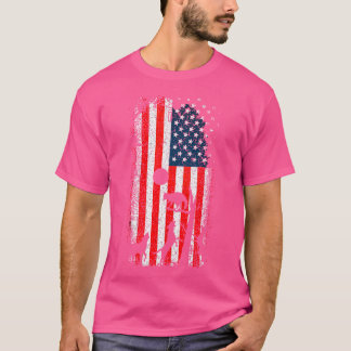 T-shirt Chasse Chien Drapeau Américain Chasse Aux Oiseaux