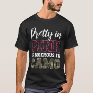 T-shirt Chasse De Camo Drôle Pink Graphic Pour Les Femmes