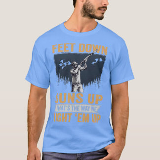 T-shirt Chasse De Canard Pieds Bas Armes Jusqu'À Chasse De