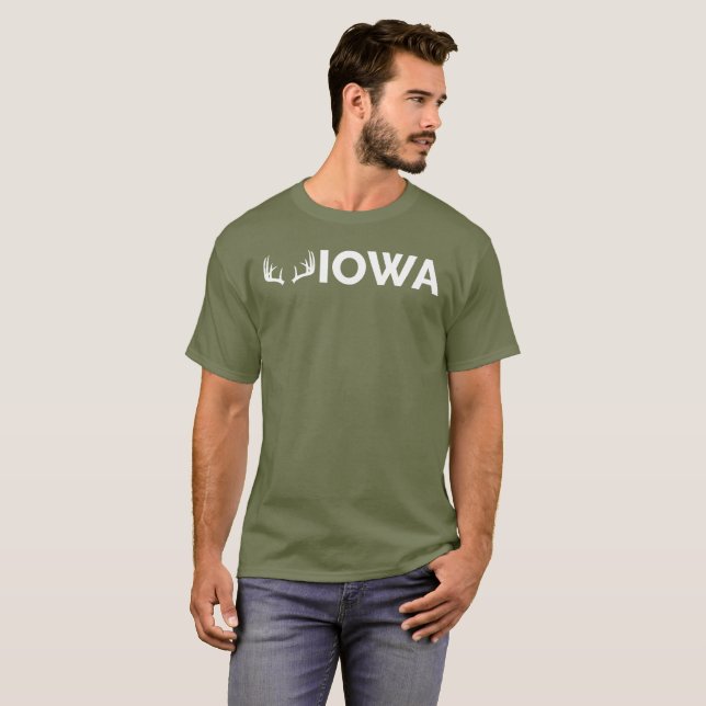 T-shirt Chasse de cerfs communs de l'Iowa (Devant entier)