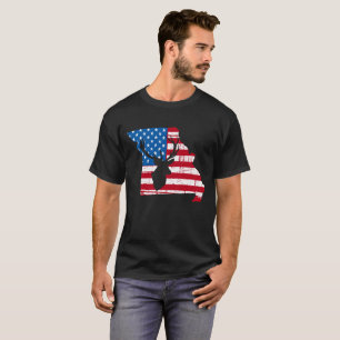 T-shirt Chasse de cerfs communs du Missouri de drapeau