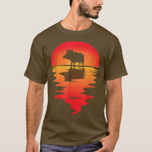 T-shirt Chasse de sanglier sauvage Coucher du soleil Chass