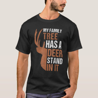 T-shirt Chasse Drôle De Cerfs Papa L'Arbre Familial A Le C