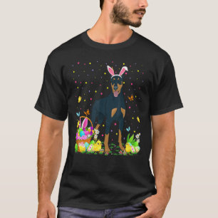 T-shirt Chasse Drôle OEufs de Pâques Doberman Pinscher Chi