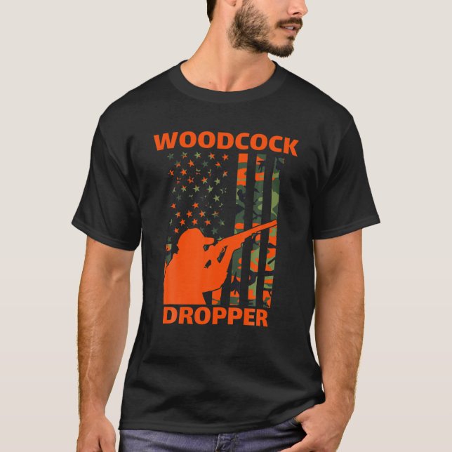 T-shirt Chasse en bois Camo Drapeau américain Chasse aux o (Devant)