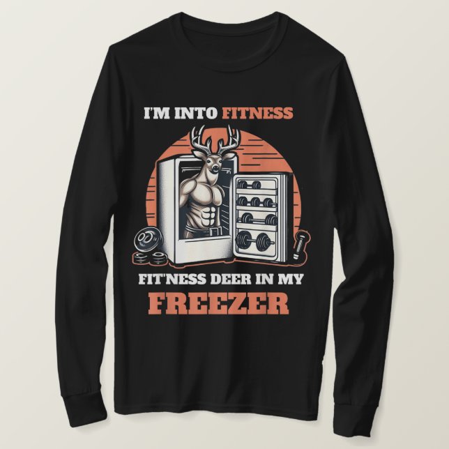 T-shirt Chasse Je suis en forme Deer Congélateur Drôle Cha (Design devant)