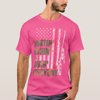 T-shirt Chasse Pêche Amour Quotidien Américain Chasse Cerf