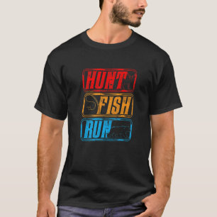 T-shirt Chasse Poisson Run Chasseur Pêcheur Chasse Saison 