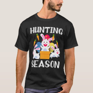 T-shirt Chasse Saison Chasseur d'oeufs Jour de Pâques Lapi