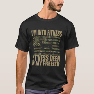T-shirt Chasse Tee I'm In Fitness Deer Freezer Américain