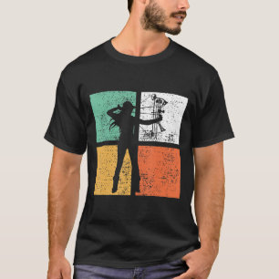 T-shirt Chasse vintage à la gorge Tir à l'arc Femme Tee