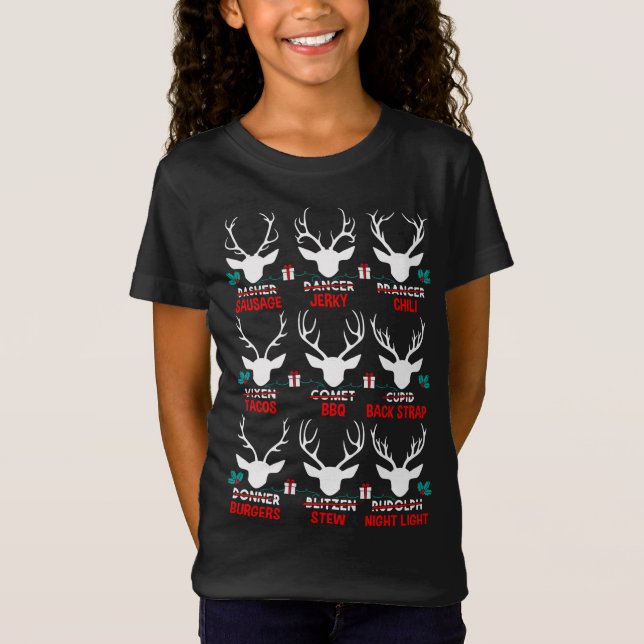 T-Shirt Chasseur amusant de tous les rennes de Père Noël m (Devant)