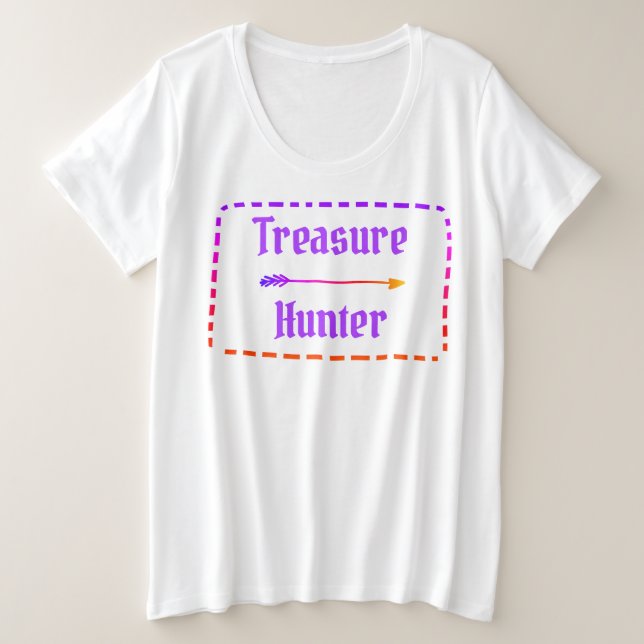T-shirt Chasseur au trésor féminin plus taille (Design devant)