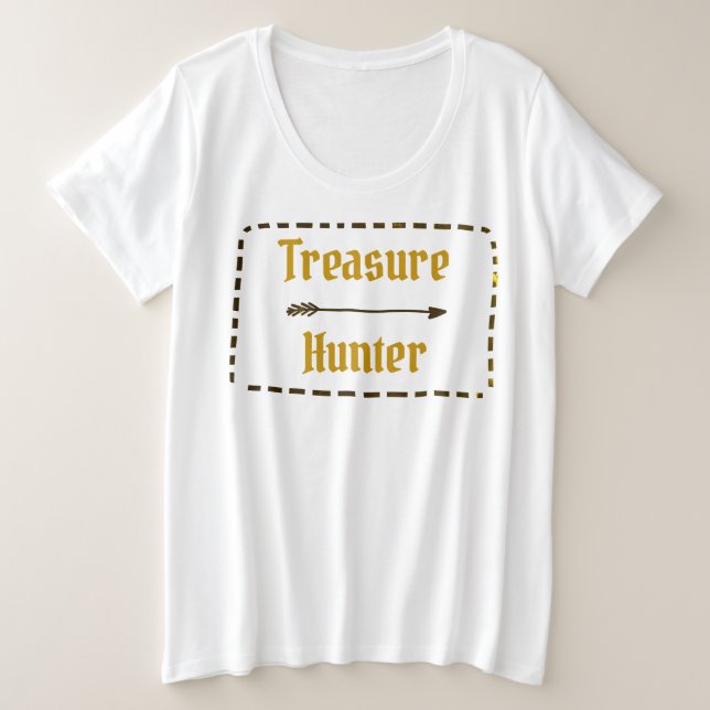 T-shirt Chasseur au trésor féminin plus taille (Design devant)