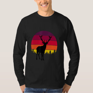 T-shirt Chasseur de cerfs au coucher du soleil au Montana