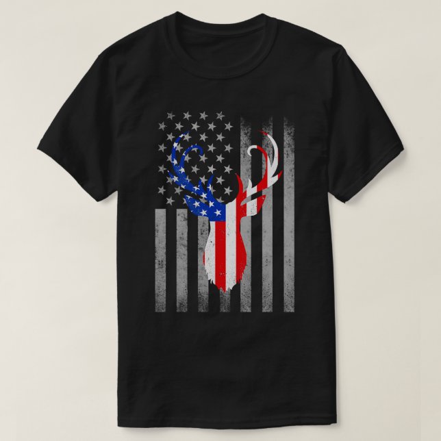 T-shirt Chasseur de cerfs Chasse américaine (Design devant)