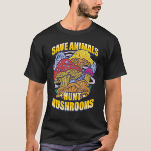 T-shirt Chasseur de champignons Sauvez les animaux Chasser