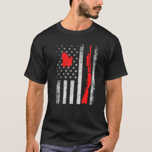 T-shirt Chasseur de Dinde Patriotique de Thanksgiving Drap