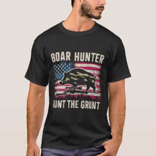 T-shirt Chasseur de sanglier Mens Chasse le Grunt Vintage 