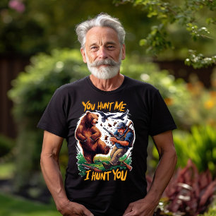 T-shirt Chasseur devient chasse Ours chasse humoristique