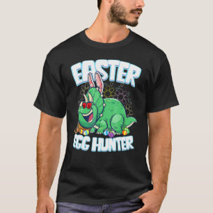 T-shirt Chasseur d'oeufs Dinosaure de Pâques Bunny Garçons