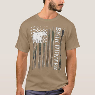 T-shirt Chasseur d'ours Drapeau américain Chasse d'ours Pr