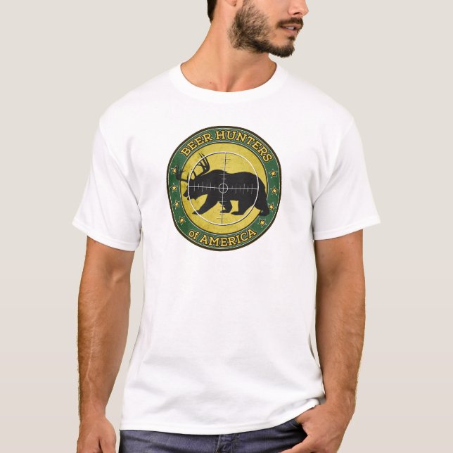T-shirt Chasseurs de bière de l'Amérique (ours d'amusement (Devant)