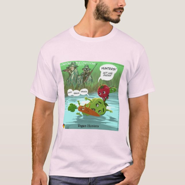 T-shirt Chasseurs de Vegan amusants par LTCartoons (Devant)