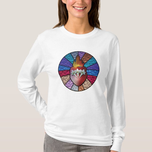 T-shirt Chaste Heart of St. Joseph : Version en verre tend (Devant)