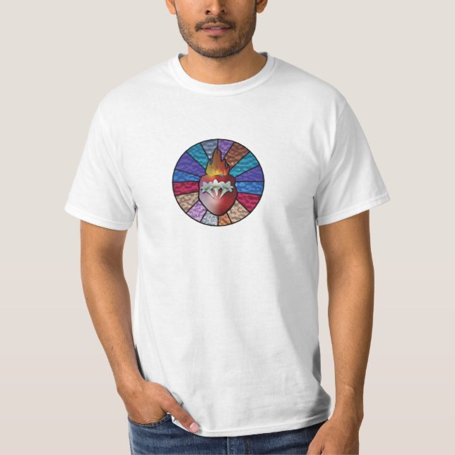 T-shirt Chaste Heart of St. Joseph : Version en verre tend (Devant)