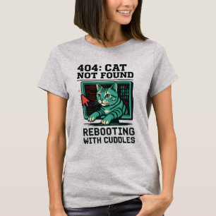 T-shirt Chat 404 Erreur Chat Non Trouvé Redémarrage Câlins