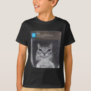 T-shirt Chat à anneau avec mème de mouvement