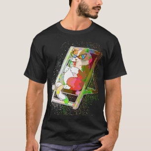 T-shirt Chat à crème glacée colorée Paint Splash