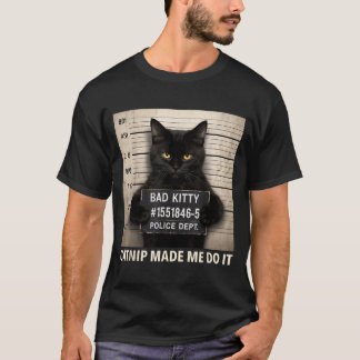 T-shirt Chat à la catnip drôle humour de chat blague