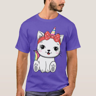 T-shirt Chat à licorne mignonne