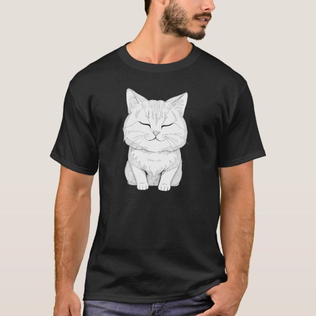 T-shirt Chat à motifs pawsome - Chaton détendu TSQ (Devant)