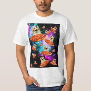 T-shirt Chat à pizza de l'espace amusant