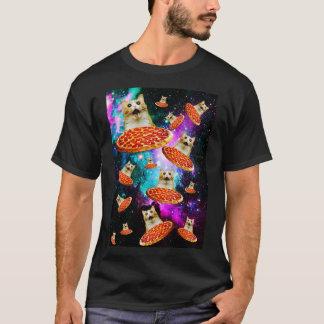 T-shirt Chat à pizza de l'espace amusant
